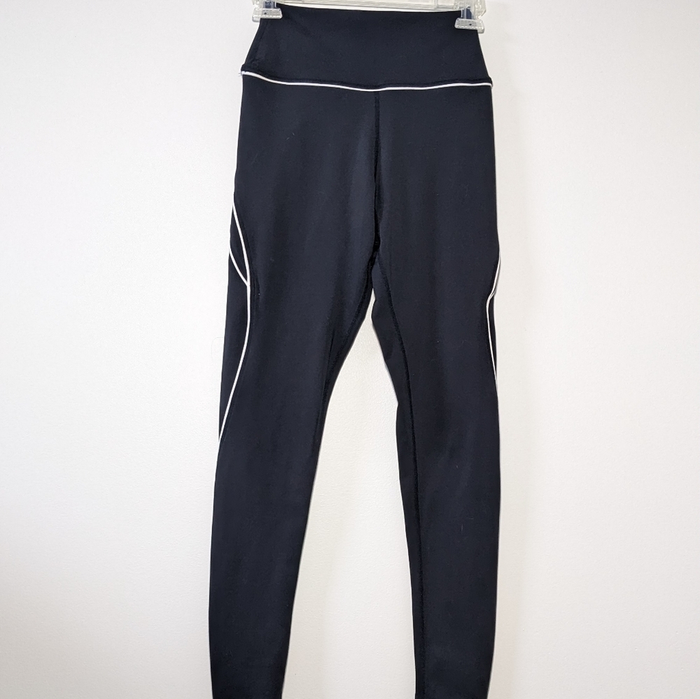 BuffBunny Nirvana High Rise Full Length Legging Black White Piping XS S - Picture 3 of 15